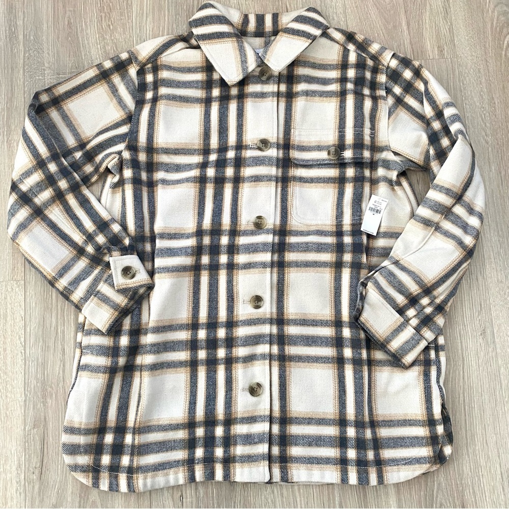 Old Navy Oversized Plaid Longline Shacket Sz M
